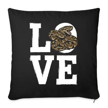 King Python Snakes LOVE Terrarium Python - Sofa pillow with filling 45cm x 45cm - black - Front