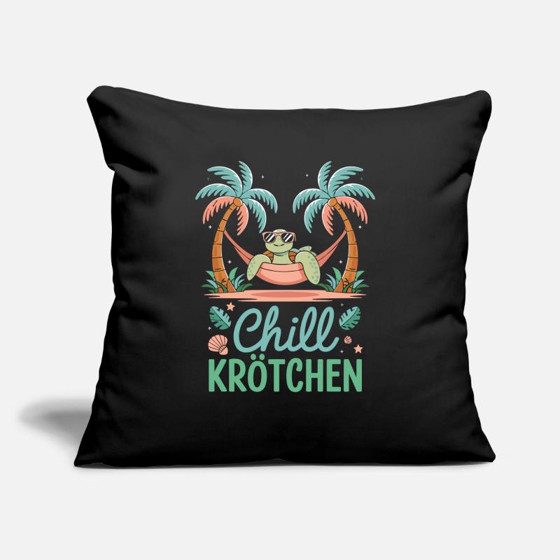 Chill Toad, Tortue cool dans le hamac Coussin et housse de 45 x 45 cm