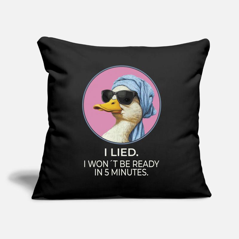I Lied Duck – Lustiges Statement Design Sofakissen mit Füllung 45 x 45 cm