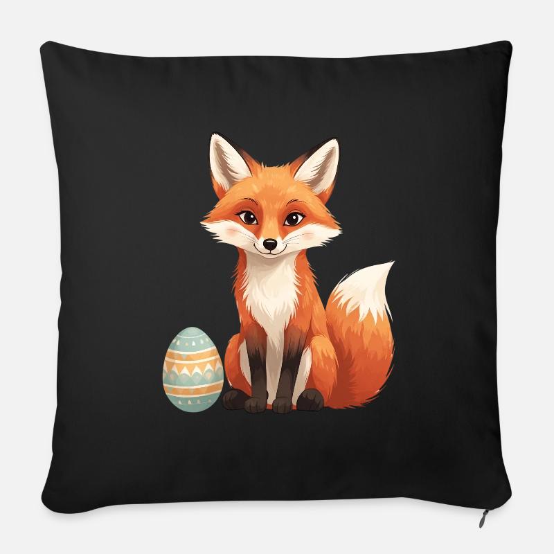 Osterfuchs mit weichem Stil - Sofakissen mit Füllung 45 x 45 cm - Schwarz