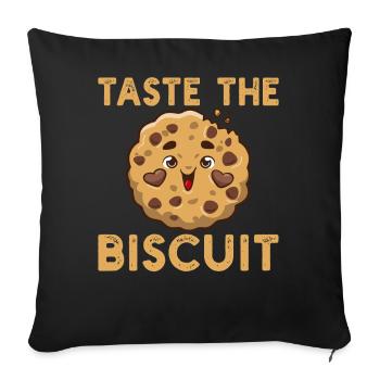 Taste the Biscuit - Sofa pillow with filling 45cm x 45cm - black - Front