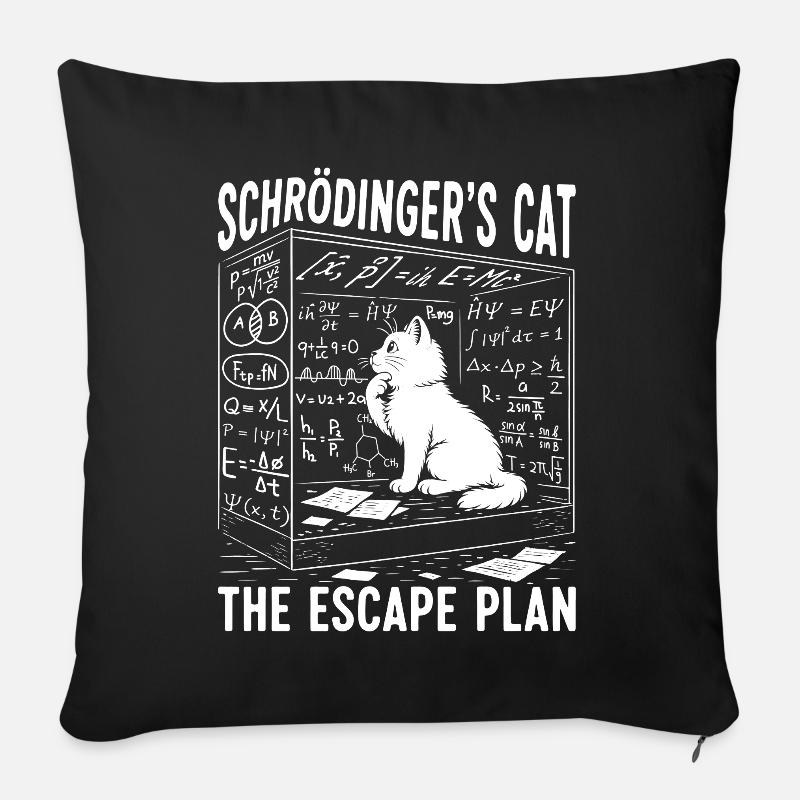 Schrödingers Cat The Escape Plan - Sofakissen mit Füllung 45 x 45 cm - Schwarz