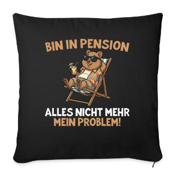 Pensioner Chilled quokka in a deck chair - Sofa pillow with filling 45cm x 45cm - black - Front