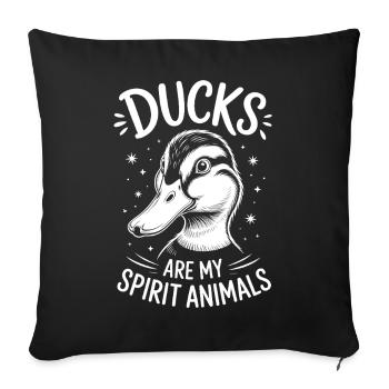 Dits de canard Canard Cadeau Drôle de Canard - Coussin et housse de 45 x 45 cm - noir - Devant