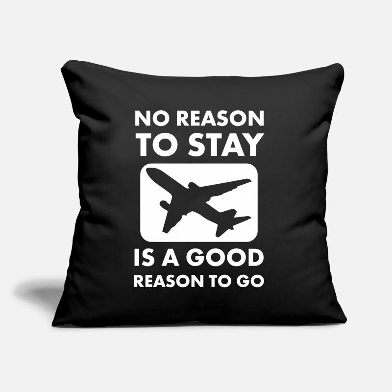 Aucune raison de rester Graphique de devis de voyage Coussin et housse de 45 x 45 cm