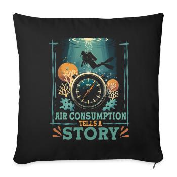 La consommation d’air de plongée récréative pour plongeurs raconte une histoire - Coussin et housse de 45 x 45 cm - noir - Devant