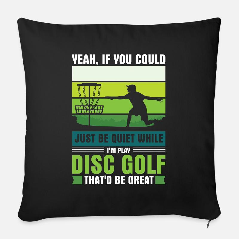 Disc Golf Geschenke Discgolf - Sofakissen mit Füllung 45 x 45 cm - Schwarz