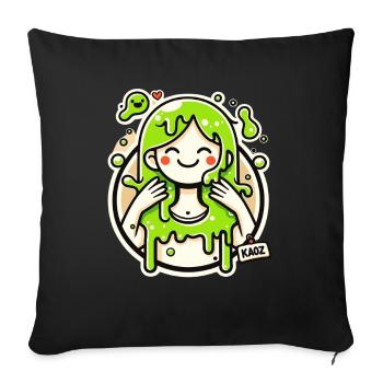 Illustration de la fille lime slime - Coussin et housse de 45 x 45 cm - noir - Devant