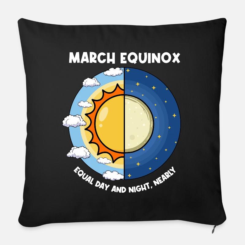 L’équinoxe de mars égale jour et nuit - Coussin et housse de 45 x 45 cm - noir