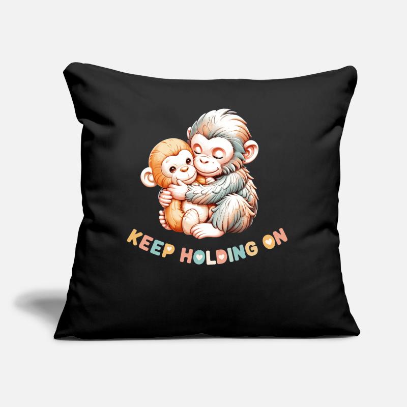 Monkey Hug: Keep Holding On Sofa pillow with filling 45cm x 45cm