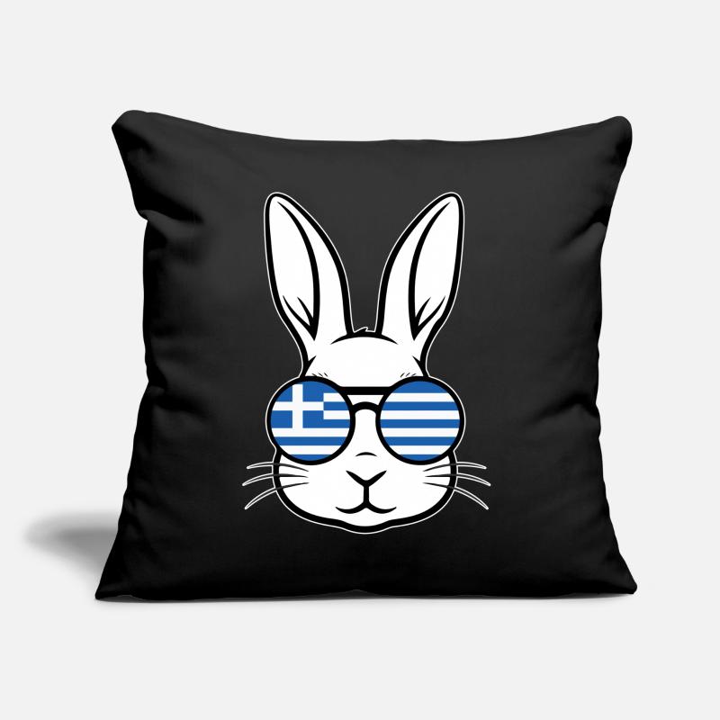 Greek Easter Greek Flag Easter Rabbit Bunny Sofa pillow with filling 45cm x 45cm