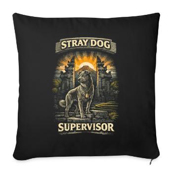 Bali Reise Stray Dog Supervisor - Sofakissen mit Füllung 45 x 45 cm - Schwarz - Vorne