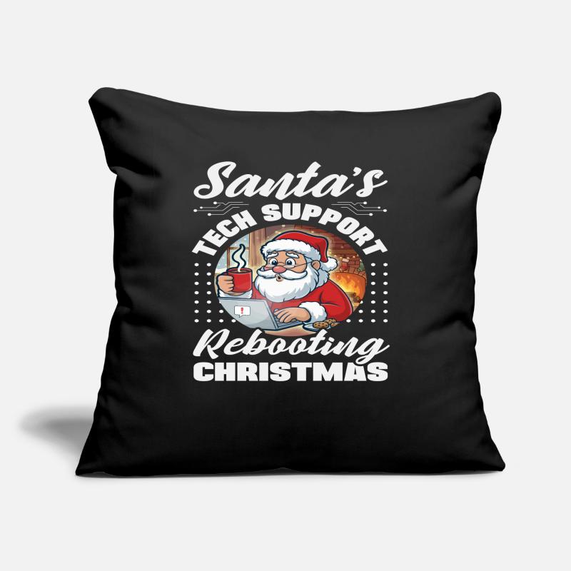 Support technique du Père Noël pour l’informatique de Noël Coussin et housse de 45 x 45 cm