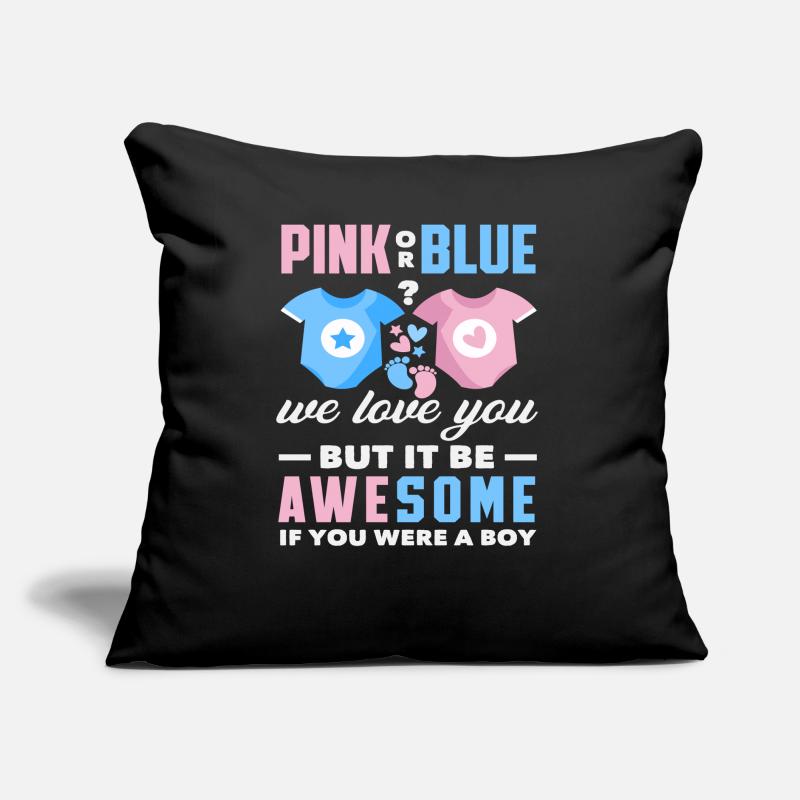 Pink Oder Blau Wäre Toll Wenn Junge Sofakissen mit Füllung 45 x 45 cm