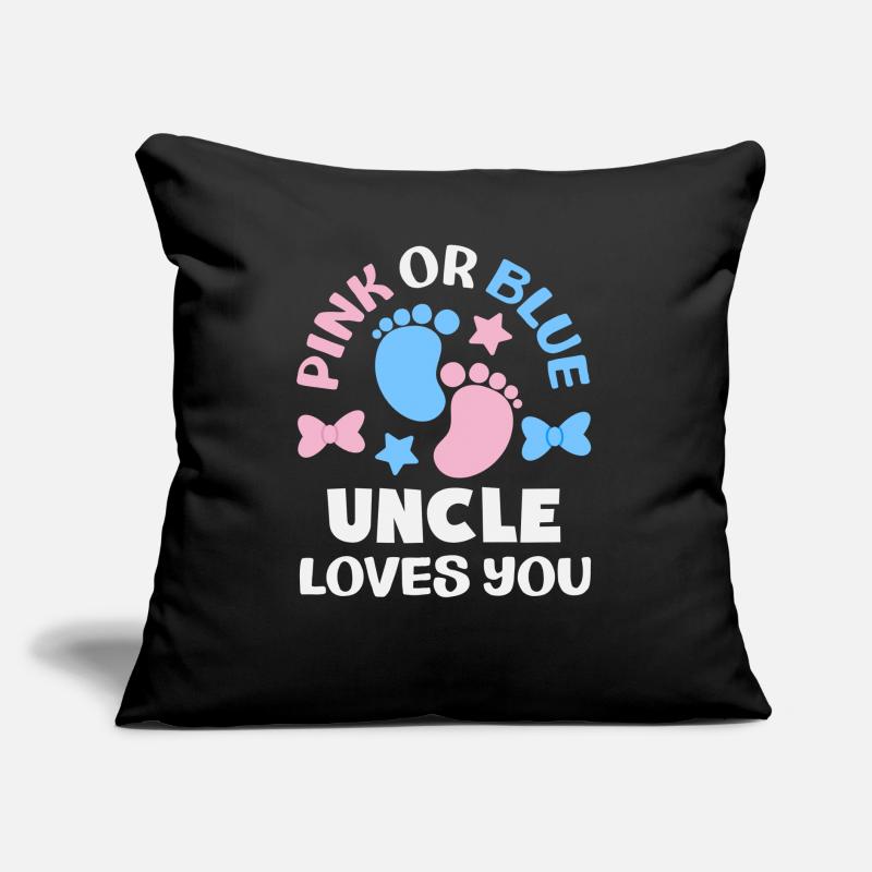 Pink Oder Blau Onkel Liebt Dich Gender Reveal Sofakissen mit Füllung 45 x 45 cm