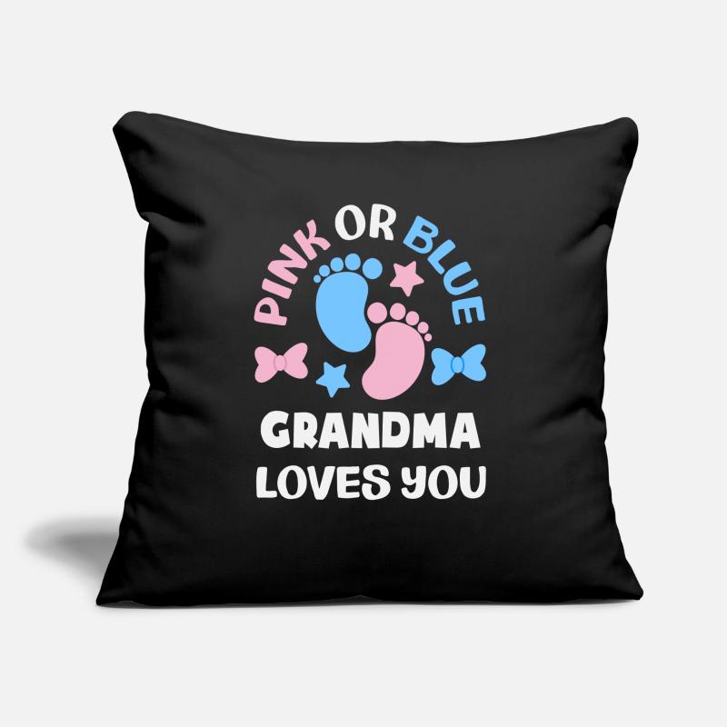 Pink Oder Blau Oma Liebt Dich Gender Reveal Sofakissen mit Füllung 45 x 45 cm