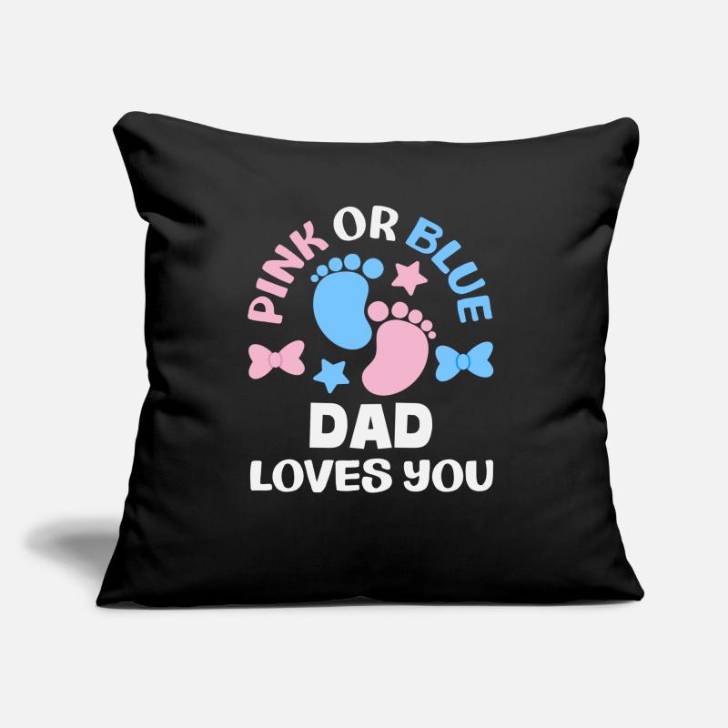 Pink Oder Blau Papa Liebt Dich Gender Reveal Sofakissen mit Füllung 45 x 45 cm