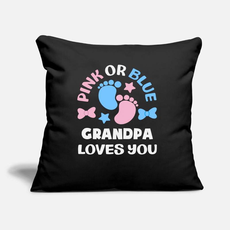 Pink Oder Blau Opa Liebt Dich Gender Reveal Sofakissen mit Füllung 45 x 45 cm