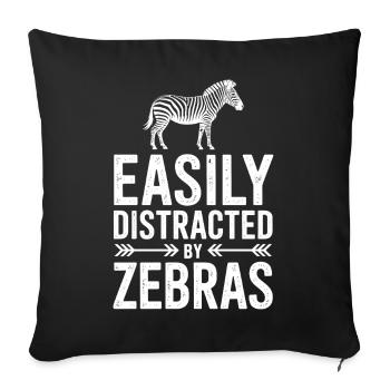 Zebra Sayings Zebras Funny Zebra Gift - Sofa pillow with filling 45cm x 45cm - black - Front