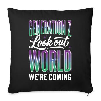 Monde de la Génération Z - Coussin et housse de 45 x 45 cm - noir - Devant