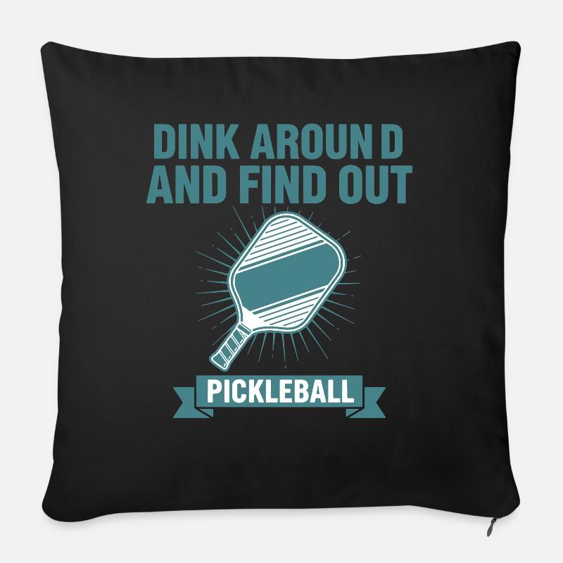 Pickleball S’amuse et découvre l’amour des joueurs - Coussin et housse de 45 x 45 cm - noir