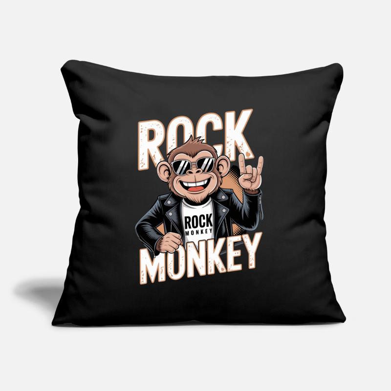 Rock Monkey Monkey Rocker Sunglasses Leather Jacket Sofa pillow with filling 45cm x 45cm