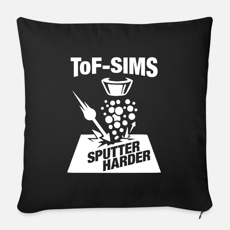 Sputtering de la spectrométrie de masse ionique ToF-SIMS - Coussin et housse de 45 x 45 cm - noir