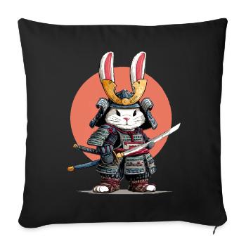 Guerrier Samouraï Lapin - Coussin et housse de 45 x 45 cm - noir - Devant