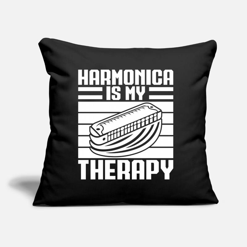 Harmonica Musican Is My Therapy Harmonica Sofa pillow with filling 45cm x 45cm