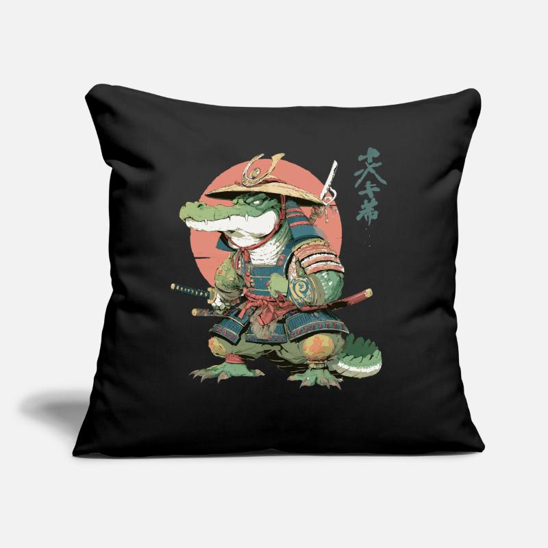 Samurai Alligator in Sunset Armor Sofa pillow with filling 45cm x 45cm