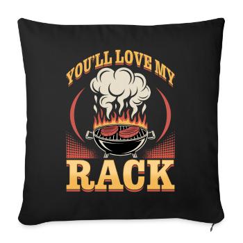 BBQ Grilling Meat Smoking Barbecue - Sofa pillow with filling 45cm x 45cm - black - Front