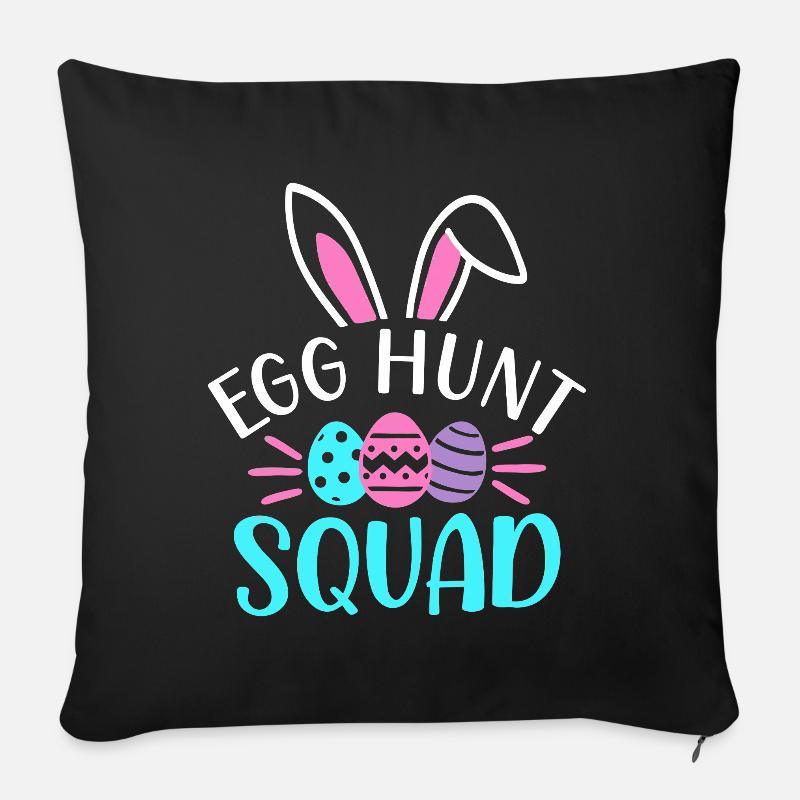 Escouade de chasse aux œufs - Coussin et housse de 45 x 45 cm - noir