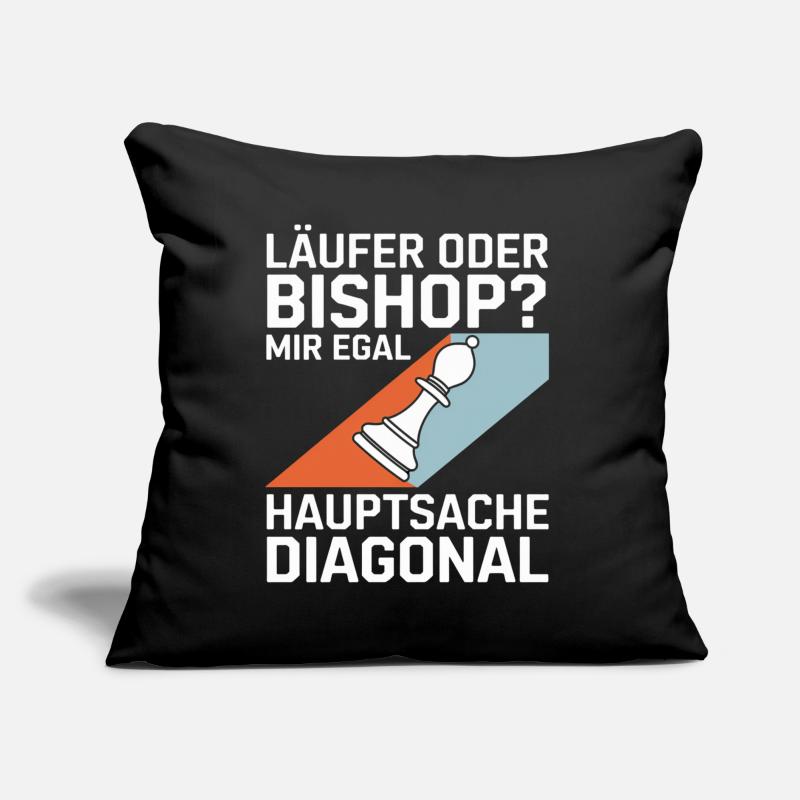 Läufer oder Bishop? Diagonal-Humor Sofakissen mit Füllung 45 x 45 cm