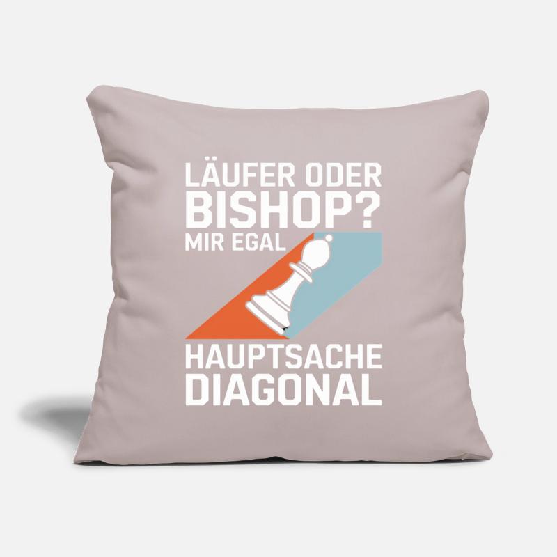 Läufer oder Bishop? Diagonal-Humor Sofakissen mit Füllung 45 x 45 cm