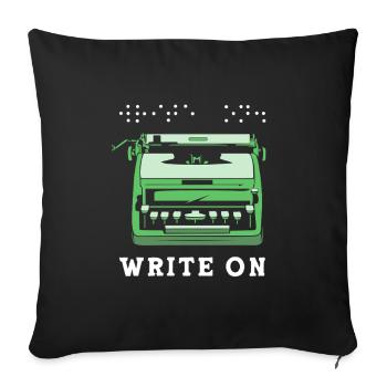 Blindenschrift Braille Blind - Coussin et housse de 45 x 45 cm - noir - Devant