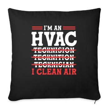 Heating Air Conditioning Technician Technician Refrigeration Technician - Sofa pillow with filling 45cm x 45cm - black - Front