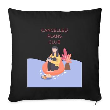 Club des plans annulés - Coussin et housse de 45 x 45 cm - noir - Devant