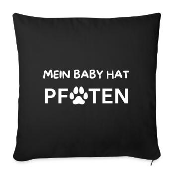 MEIN BABY HAT PFOTEN - Sofakissen mit Füllung 45 x 45 cm - Schwarz - Vorne