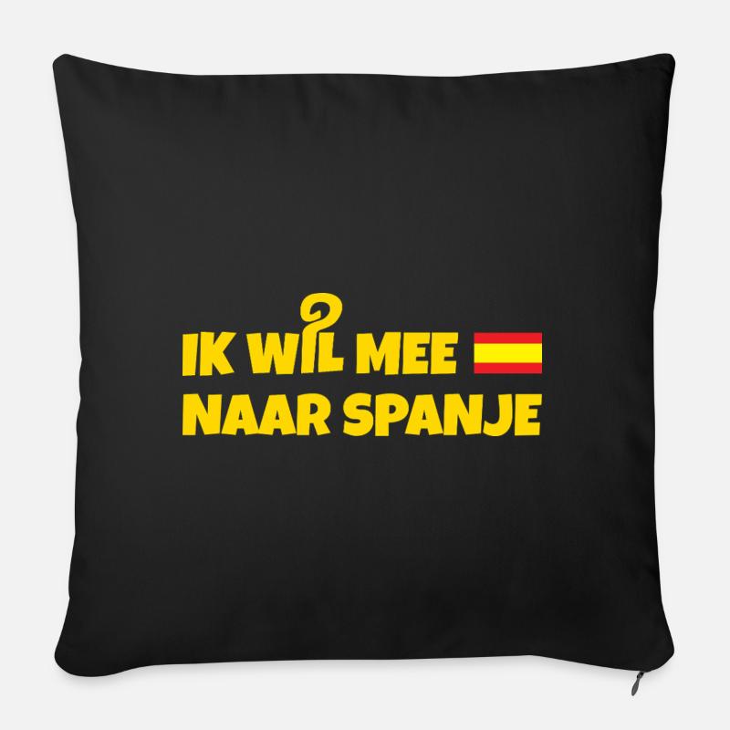 Je veux aller en Espagne - Coussin et housse de 45 x 45 cm - noir