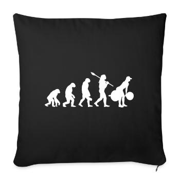 Weightlifting Evolution Female Powerlifter Gym Gif - Sofa pillow with filling 45cm x 45cm - black - Front