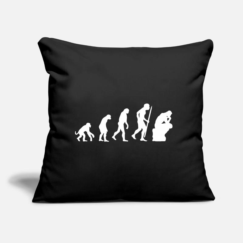 Évolution du penseur philosophie philosophe drôle Coussin et housse de 45 x 45 cm