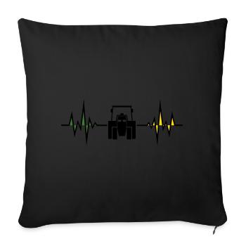 Herzfreq... Traktor - Sofakissen mit Füllung 45 x 45 cm - Schwarz - Vorne