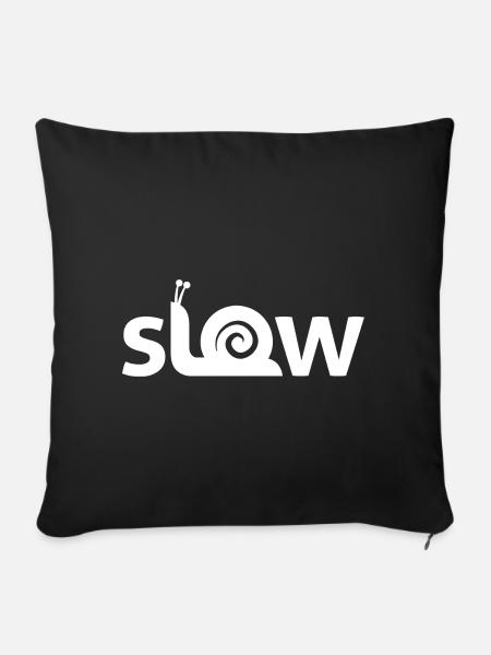 Slow - Langsam - Sofakissen mit Füllung 45 x 45 cm - Schwarz