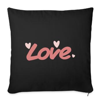 Love Pink Kalligraphie-Pinsel - Sofakissen mit Füllung 45 x 45 cm - Schwarz - Vorne