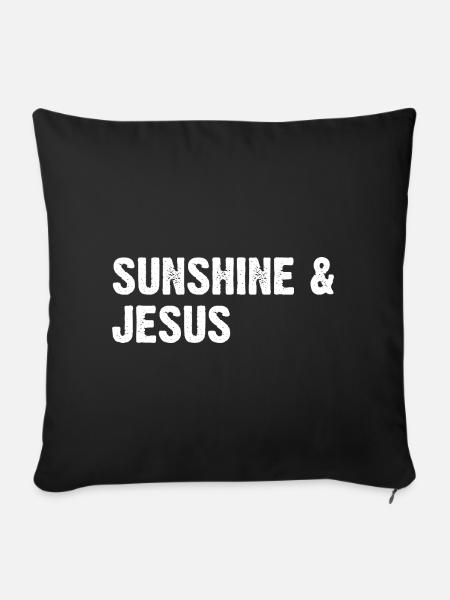 Sunshine & Jesus - Sofakissen mit Füllung 45 x 45 cm - Schwarz