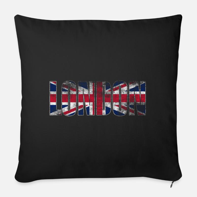 LONDON used look - Sofakissen mit Füllung 45 x 45 cm - Schwarz