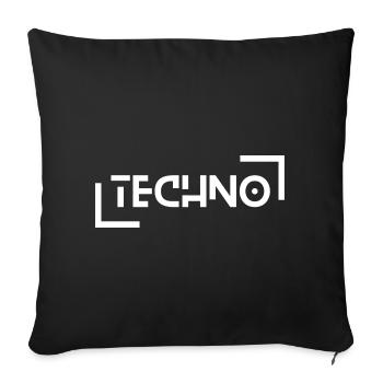 Techno - Coussin et housse de 45 x 45 cm - noir - Devant