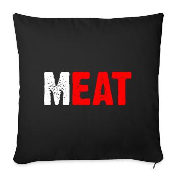 Manger de la viande - Coussin et housse de 45 x 45 cm - noir - Devant