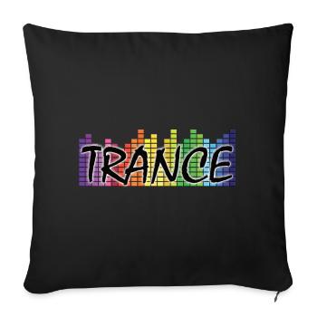 Trance - Electronic Music - Sofa pillow with filling 45cm x 45cm - black - Front