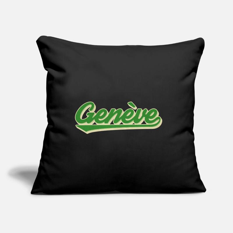 Genève Grün Retro Script Sofakissen mit Füllung 45 x 45 cm